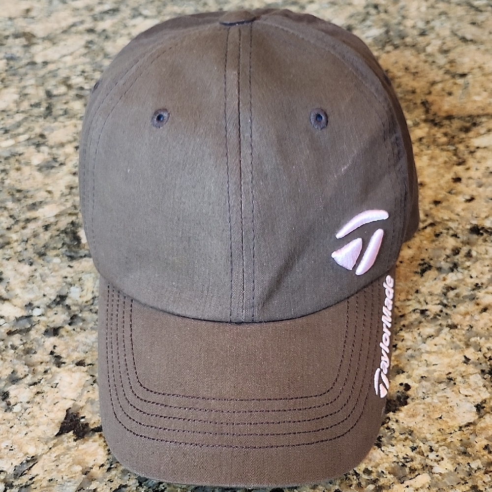 TaylorMade‎ Pink and Brown Hat with Curved Brim